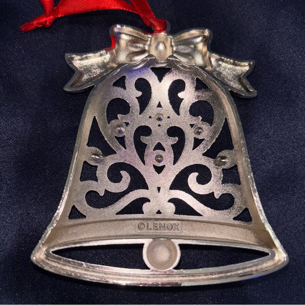 Lenox Sparkle and Scroll Multi-Crystal Silver-plated Ornaments Lot Of 5 - Picture 4 of 9